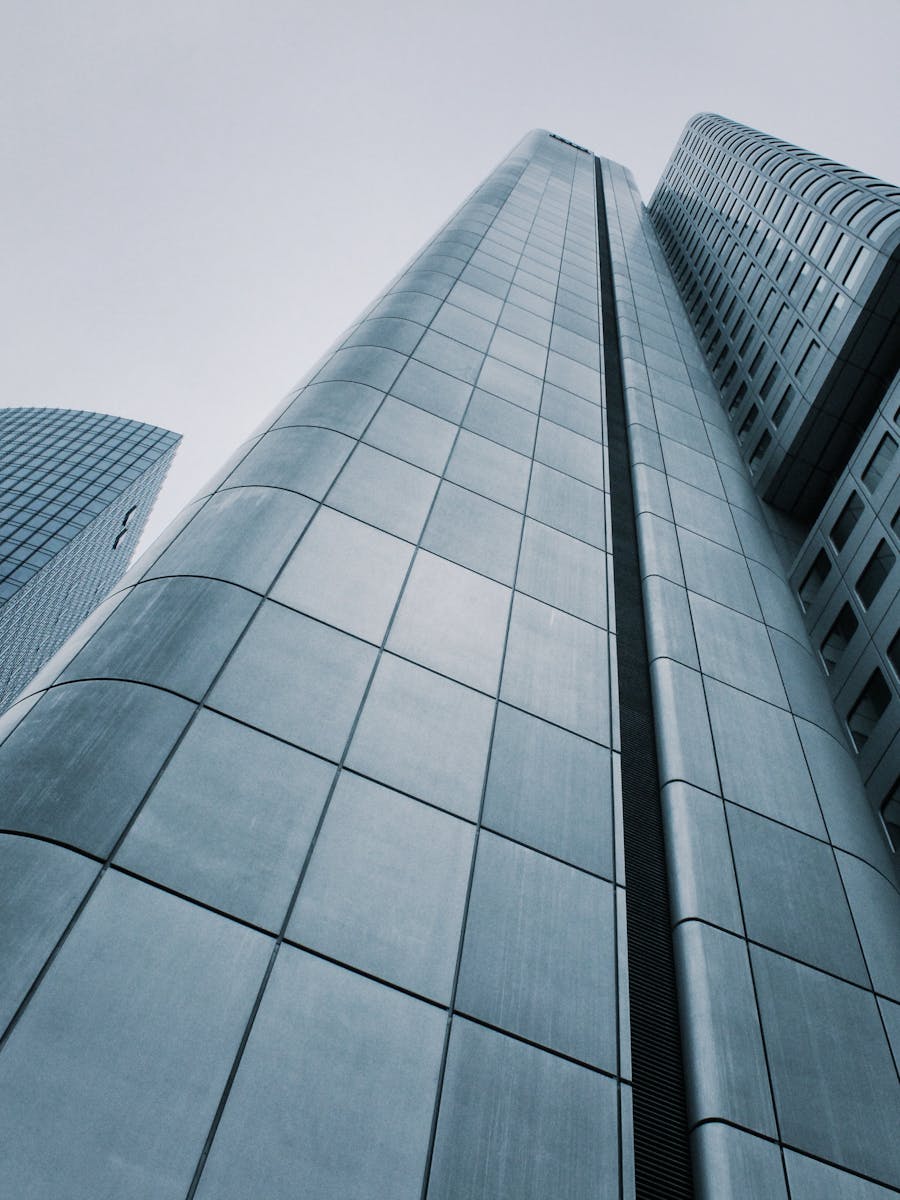 Modern corporate glass tower facade